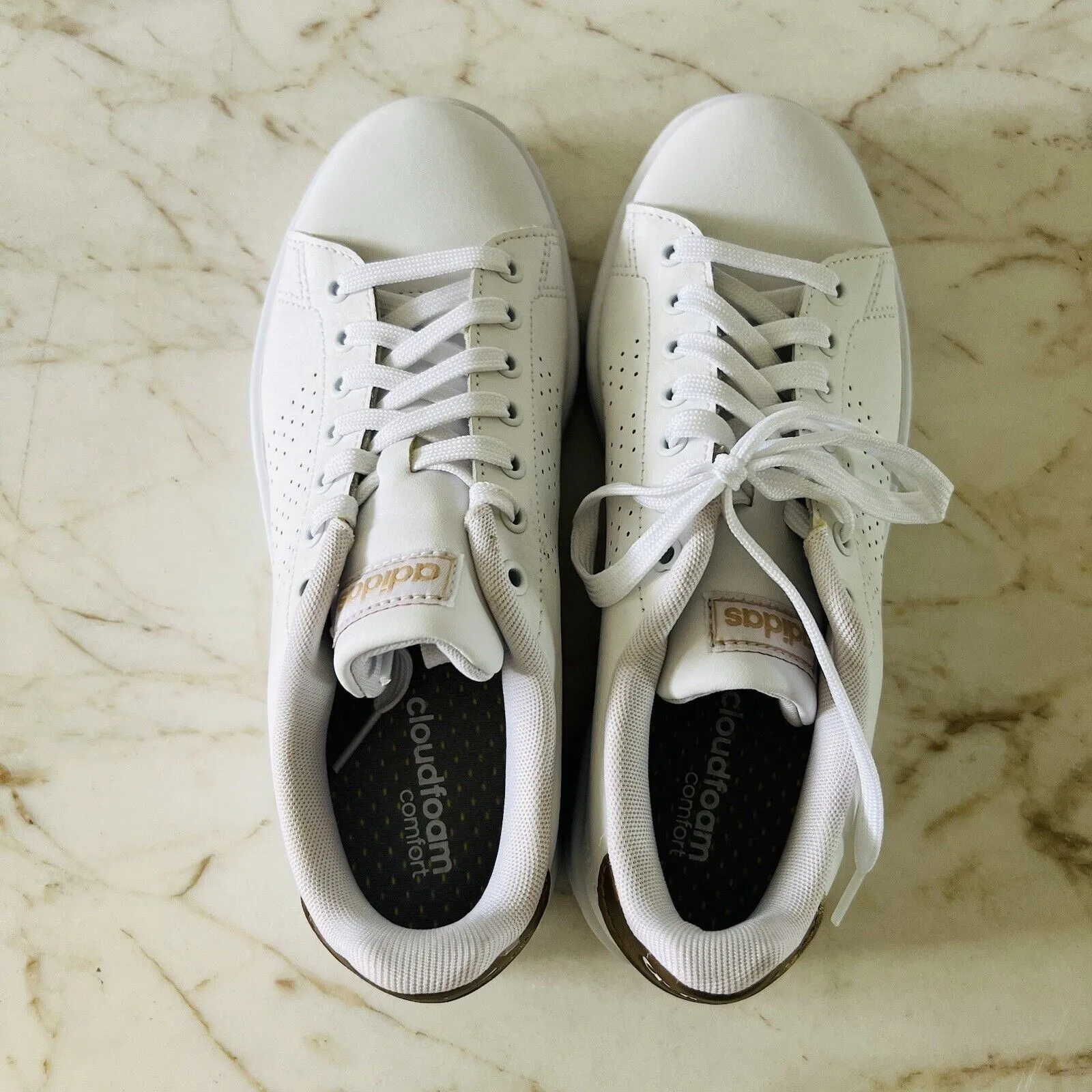 ADIDAS Advantage Shoes Sneakers Cloud White / Copper Metallic - US 7 - Image 7