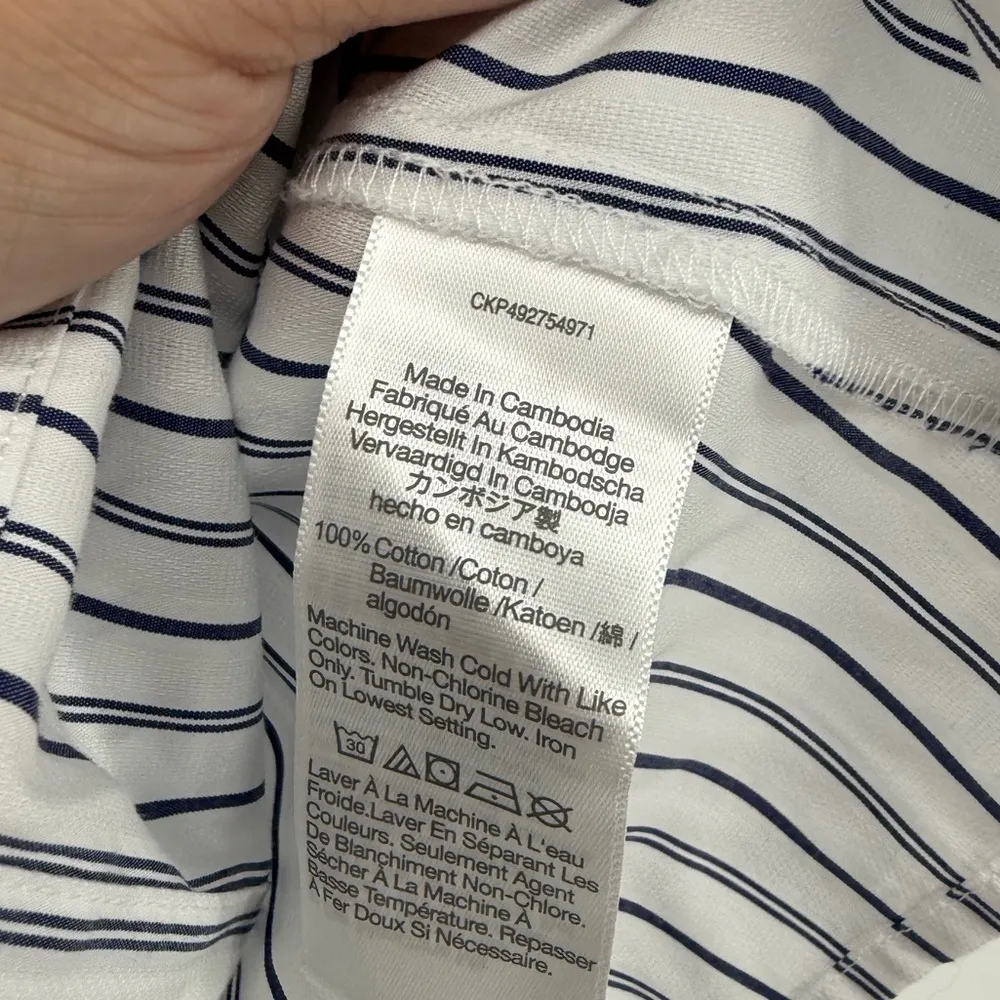 Madewell Puff-Sleeve Button-Up Top in Stripe Size 0 - Image 6