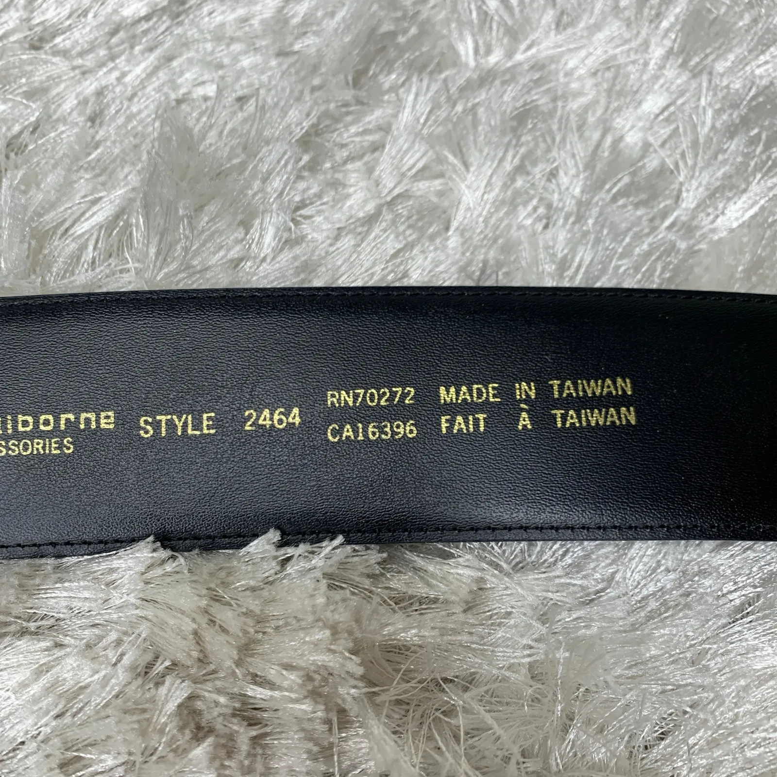 Vintage Navy Blue Leather Belt Embossed Large Brass Buckle Sz Large - Image 4