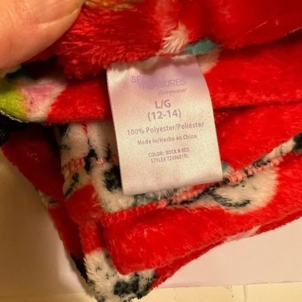 CGT PJ bottoms fuzzy fleece women‎ size  Large dogs red pants - Image 9