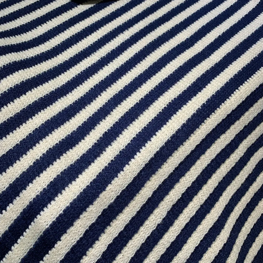 Navy and beige poncho Blue Size undefined - Image 2