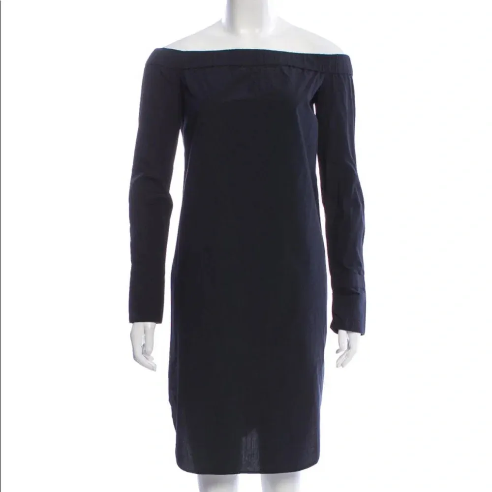 Rag & bone black off the shoulder long sleeve shirt dress size xs oversized - Image 3