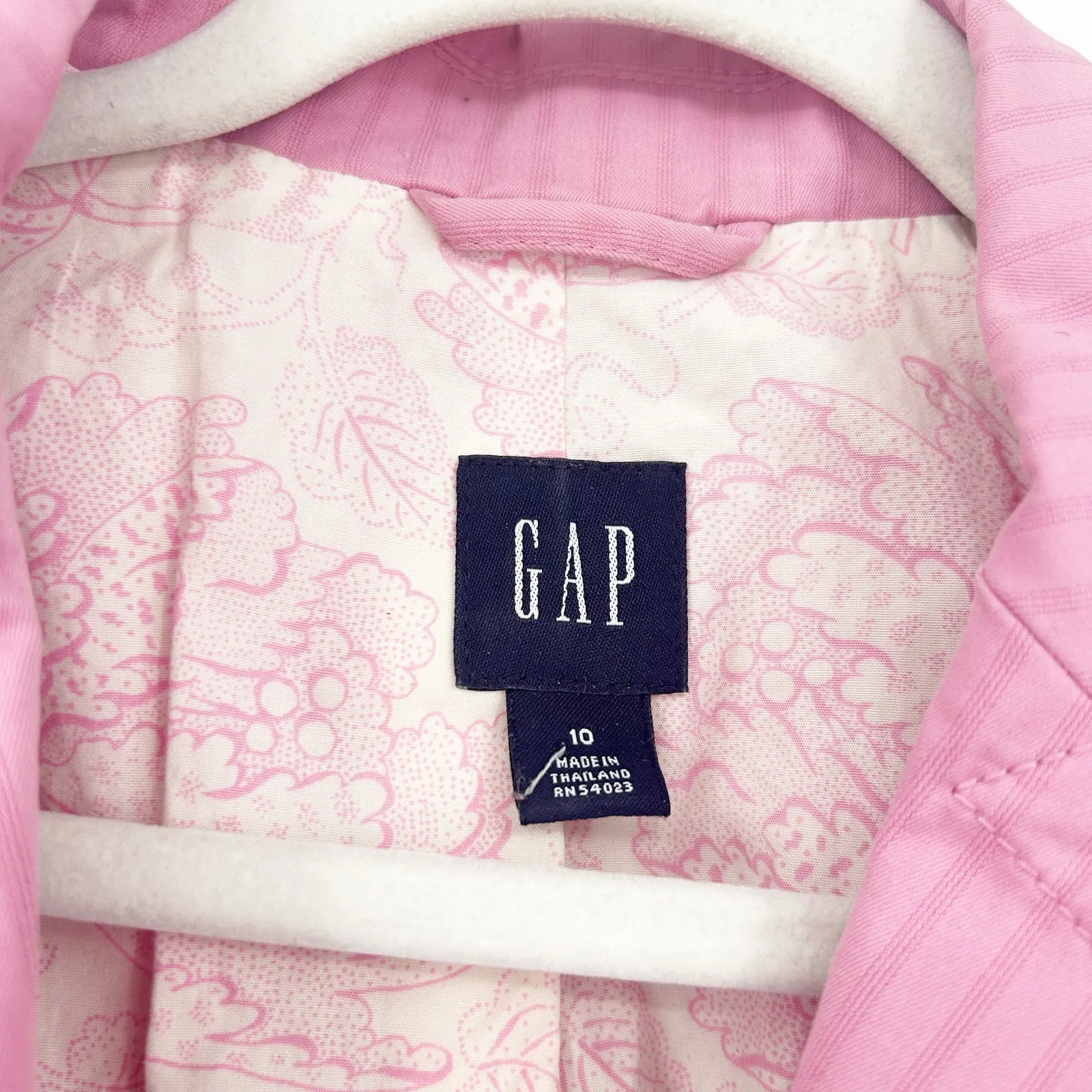 Gap Womens‎ Preppy Spring Easter Barbiecore Striped Stretch Blazer Size 10 Pink - Image 2