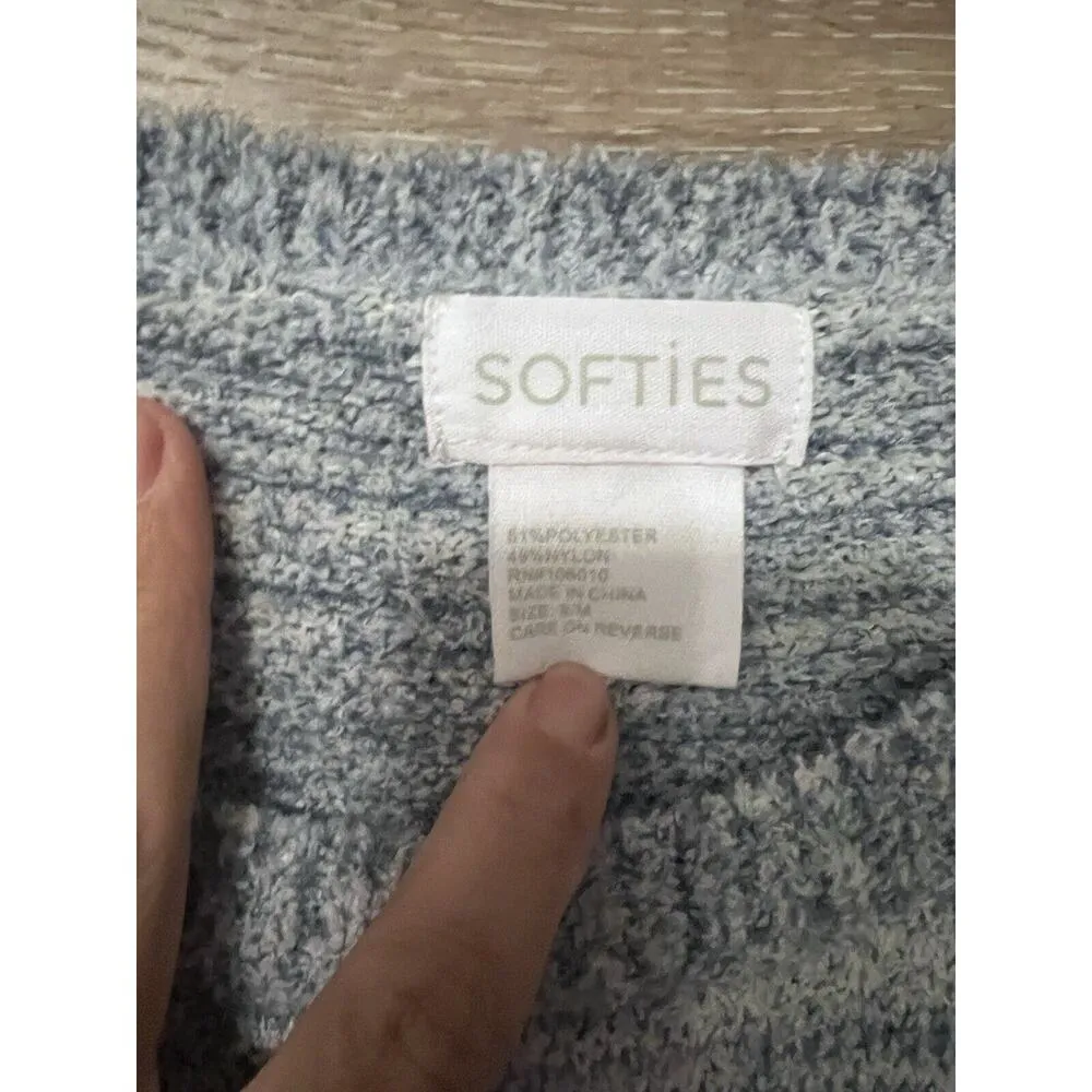 Softies Heathered Marshmallow Long 48” Crew Neck Lounge Sweater Dress Sz S/M Gray Size M - Image 8