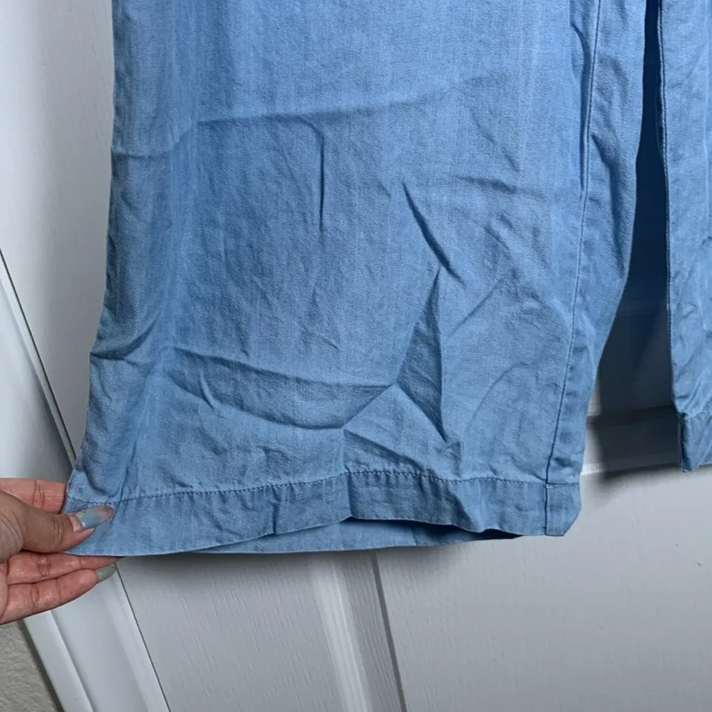 Atelier Reve Light Blue Lightweight Wide Leg Belted Pants Size 6 EUC #DS - Image 4