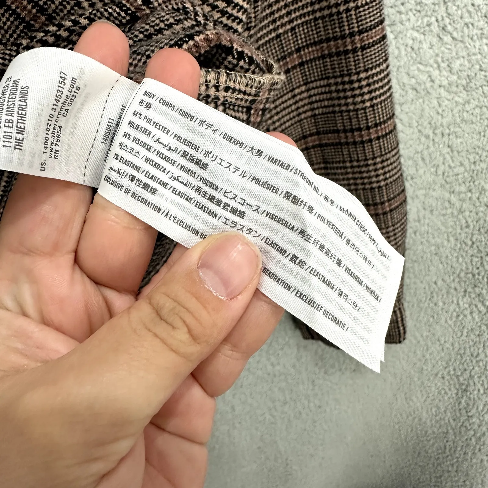 Abercrombie & Fitch Oversized Plaid Shirt XS Brown Check Shacket Preppy Academia - Image 6