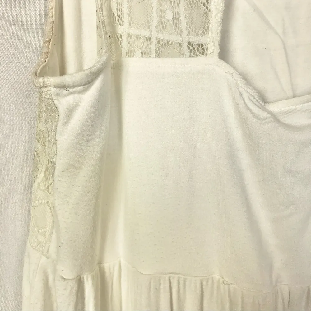 Torrid White Super Soft Scoop Neck Lace Yoke Babydoll Short Sleeve Top 0 - Image 5