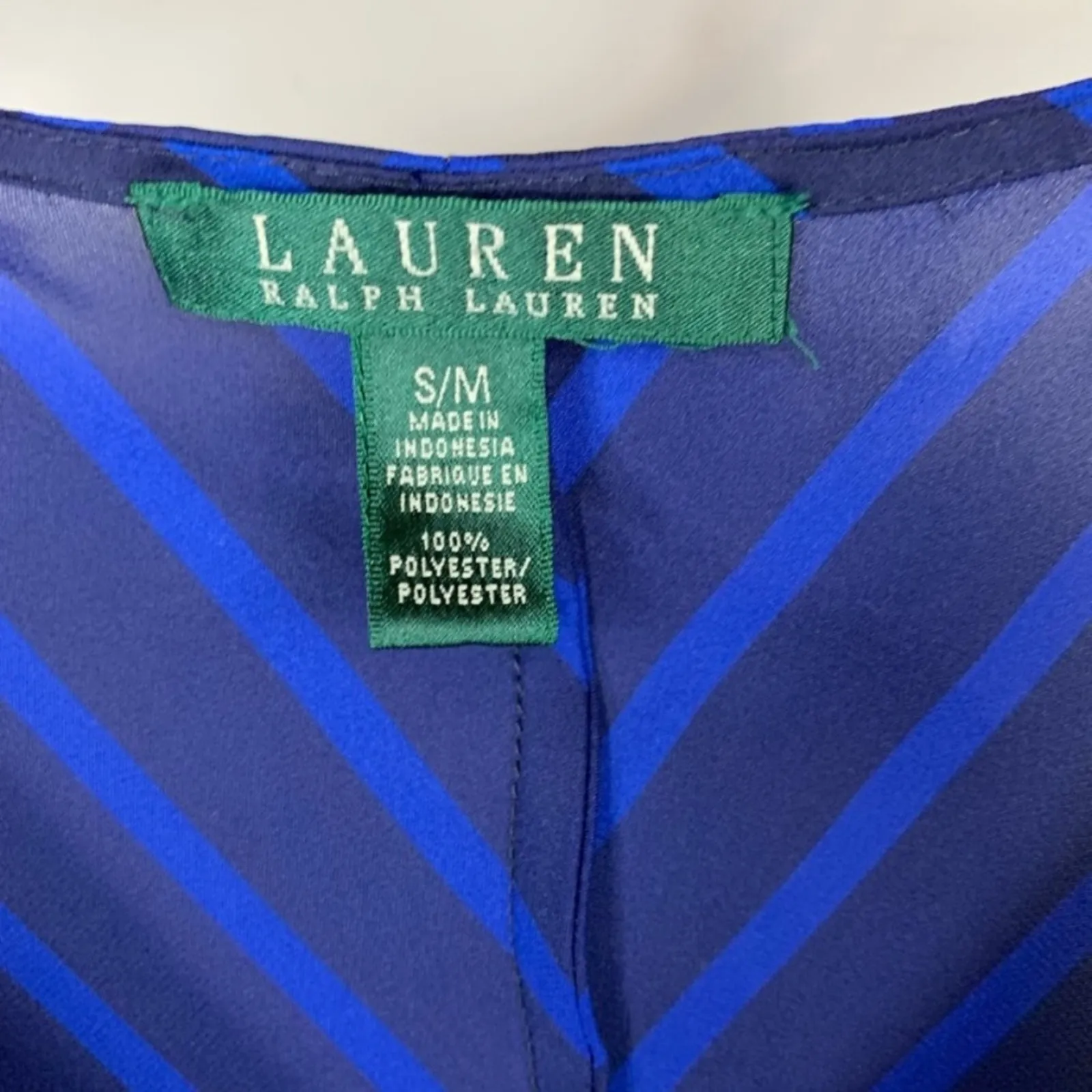 Lauren Ralph Lauren Blue Stripe Blouse Sz Small/ Medium - Image 9