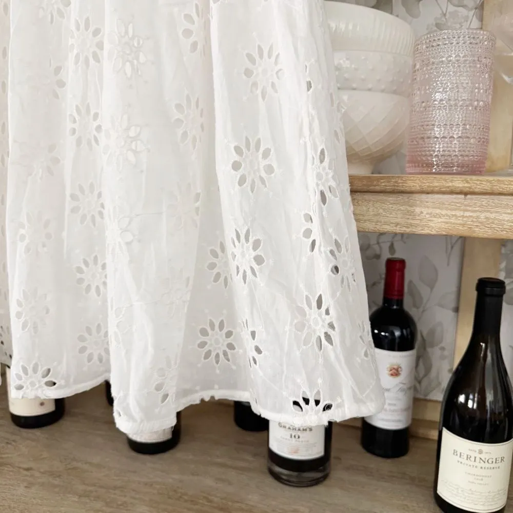 NWT Zara Women’s Cotton Lined Embroidered Eyelet Maxi Skirt Size XL - Image 14