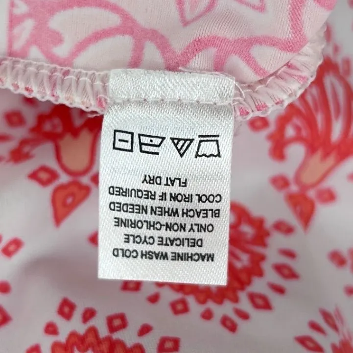 Talbots Cabana Life UPF 50 Geometric‎ Print Sleeveless Tassel Tie Swim Dress XL - Image 4