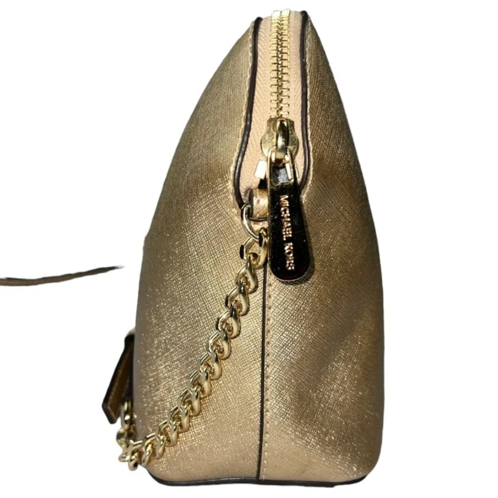 MICHAEL KORS GOLD LEATHER MED DOME CROSS BODY W/CHAIN AND GOLD DETAILS NWOT - Image 10