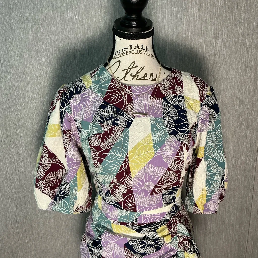 AUREUM Multicolor Geometric Mini Dress Size Small Purple - Image 4