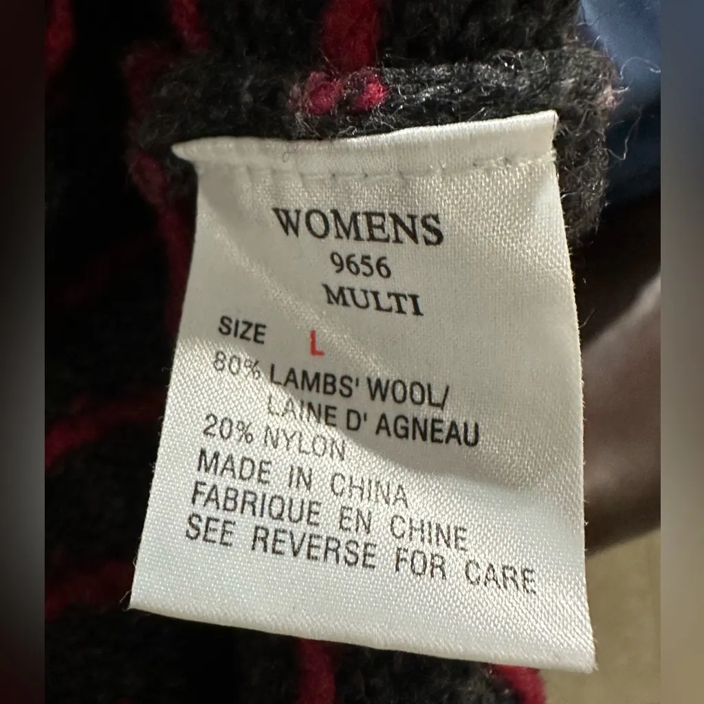 WOOLRICH Nordic Fair wool Isle Snowflake Pattern Clasp Sweater Large - Image 8