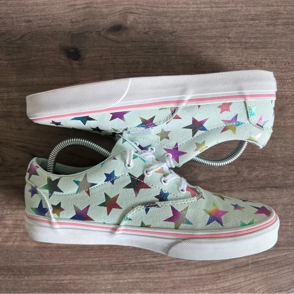 Vans Doheny Stars Dusty Aqua / White Missy Shoes Size 5 #534 - Image 6