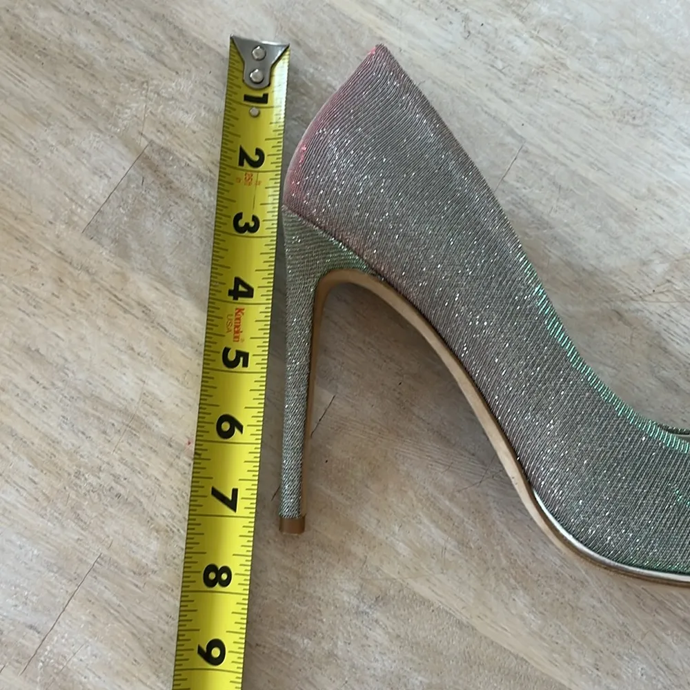 Bruno Magli Silver shimmer sparkle heels stilettos jeweled size 9.5 EU40 wedding - Image 15