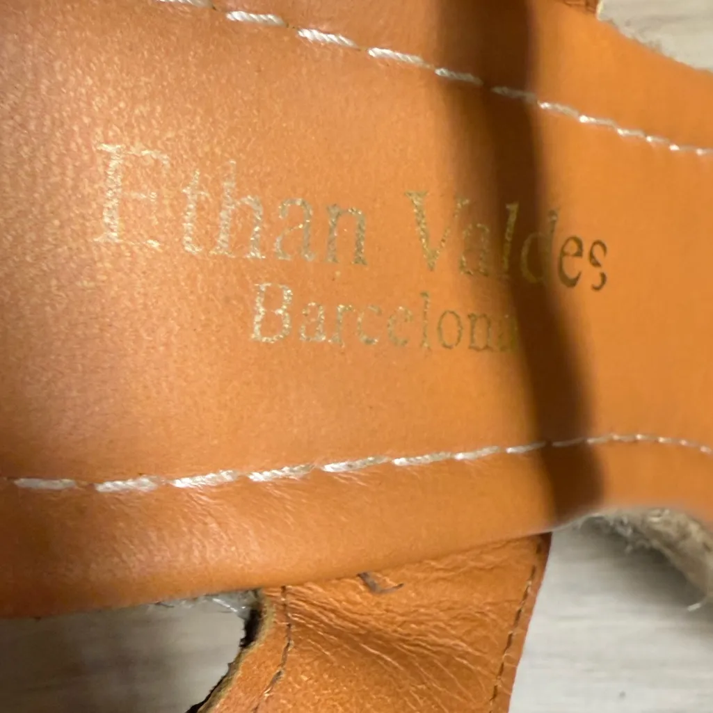 Ethan Valdes Barcelona Laguna Elegant Black Woven Wedge Heel Espadrille Sandals Size 9 - Image 7