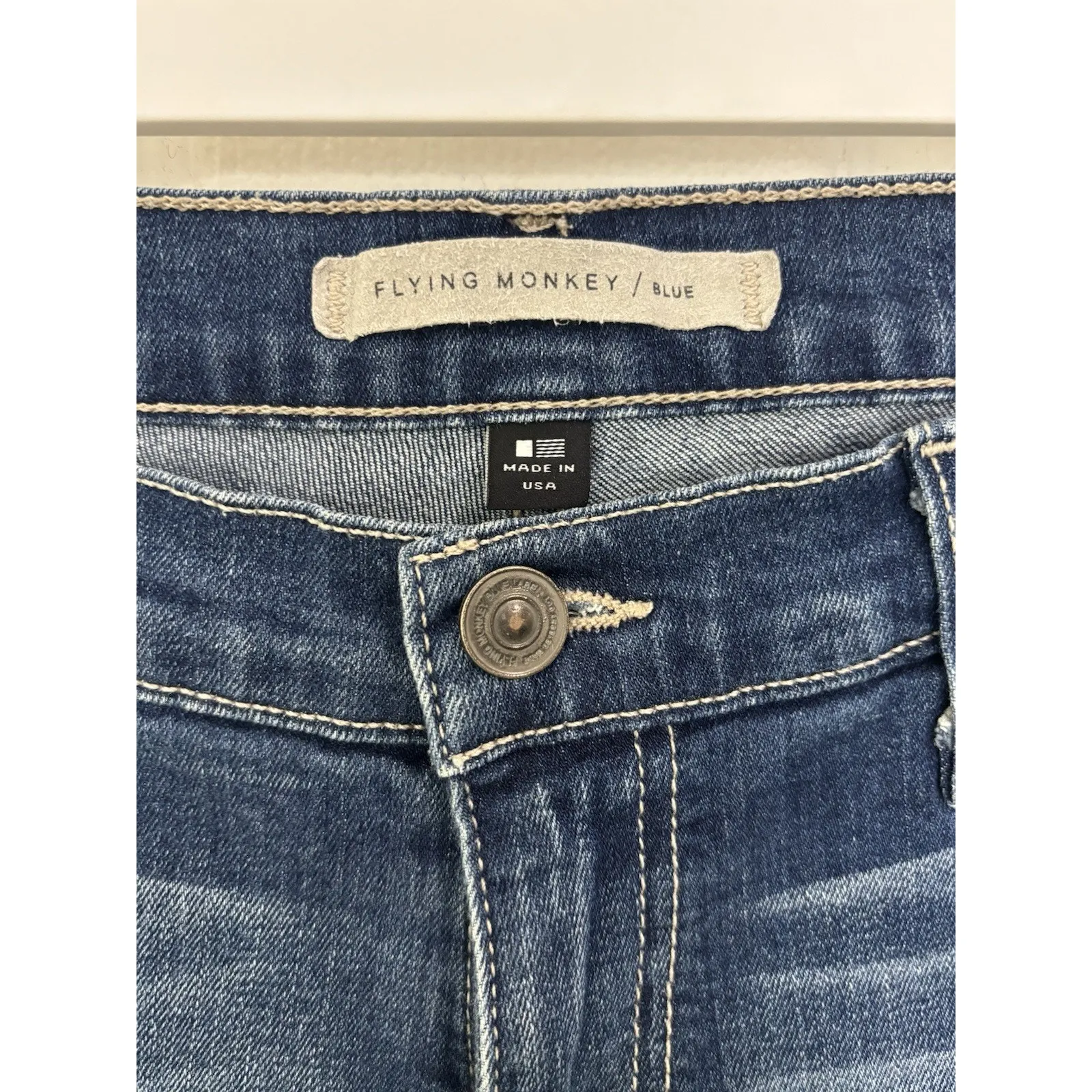 Flying Monkey Low Rise Patchwork Denim Shorts Size 30 Made in USA Y2K Festival - Image 6