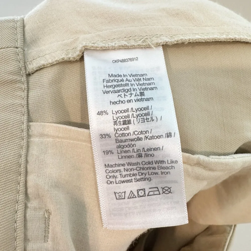 NWT Madewell The Harlow‎ Linen Pleated Trouser Shorts Twill in Tan Beige Size 0 - Image 6