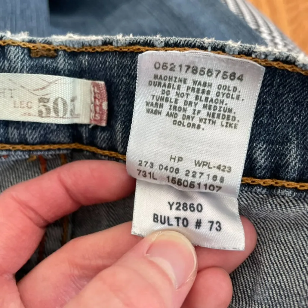 LEVI'S LEVIS Straight Leg 505 Jeans Dark Wash ish Distressed Straight Leg Jean 6 - Image 11