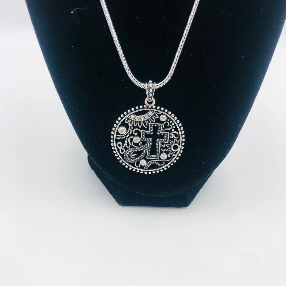 Brand New Halle Joy Hope Cross‎ Pendant Necklace Silver - Image 3