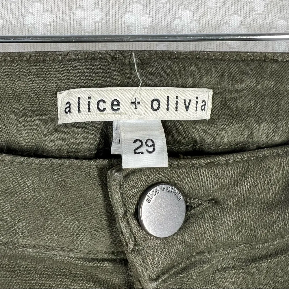 Alice + Olivia‎ Green Mid Rise Flare Jeans - Image 2