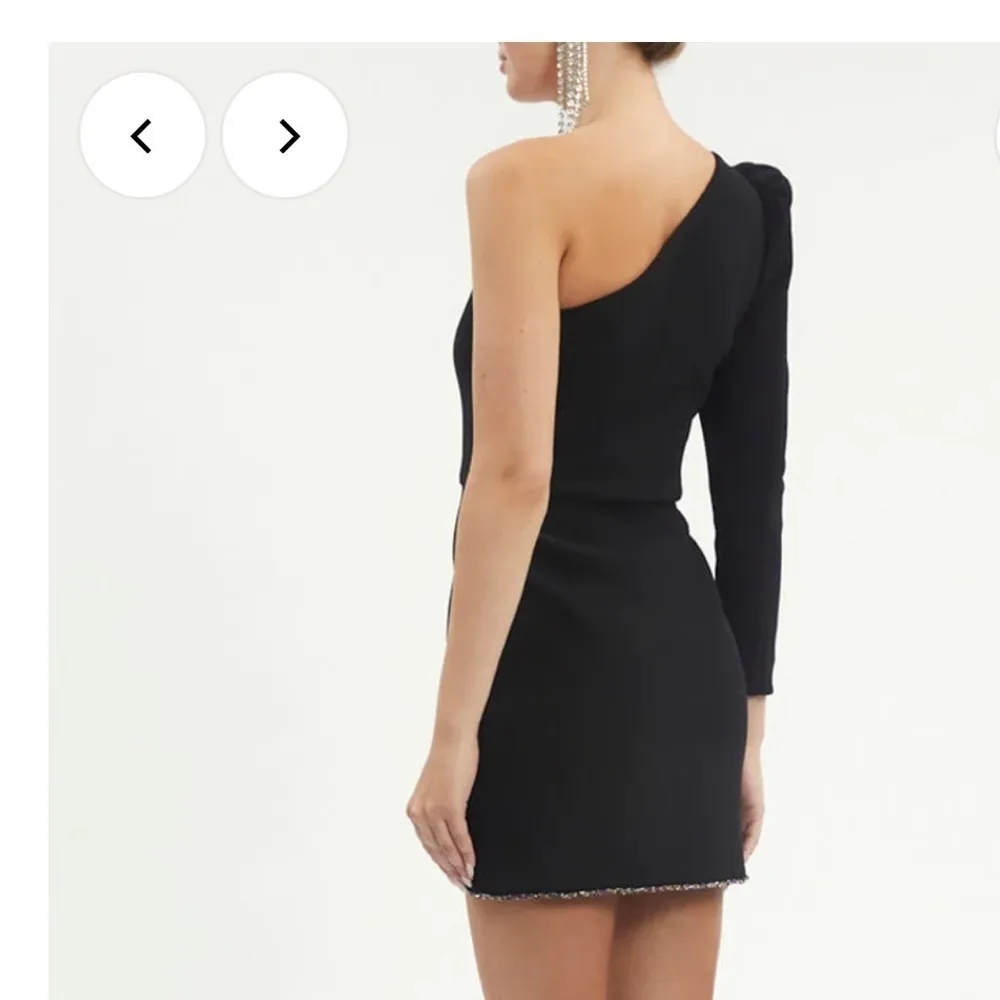 REBECCA VALLANCE VICTORIA ONE SLEEVE MINI DRESS IN BLACK, size 2,$505 Black - Image 2