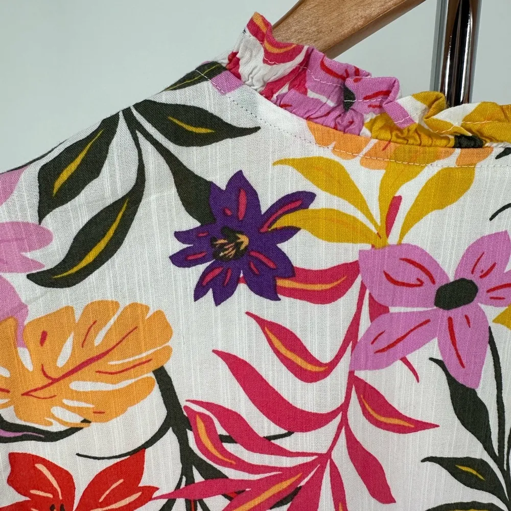 St. John's Bay Womens Crew Neck Short Sleeve Blouse XXL NWT Multi Tropical - Image 8