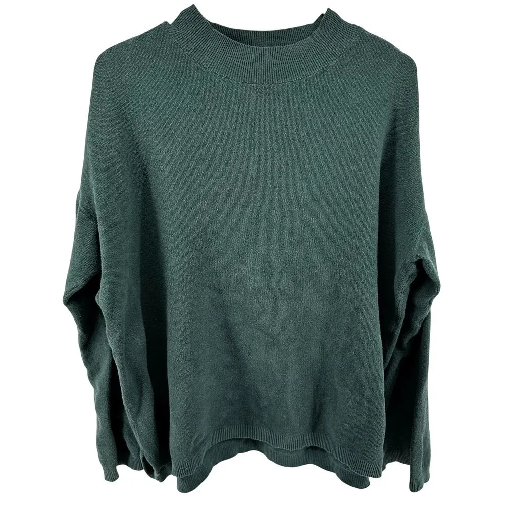 Free People Beach Around Town Sweater Trumpet Sleeve Mock Oversized Jaded M - Image 2