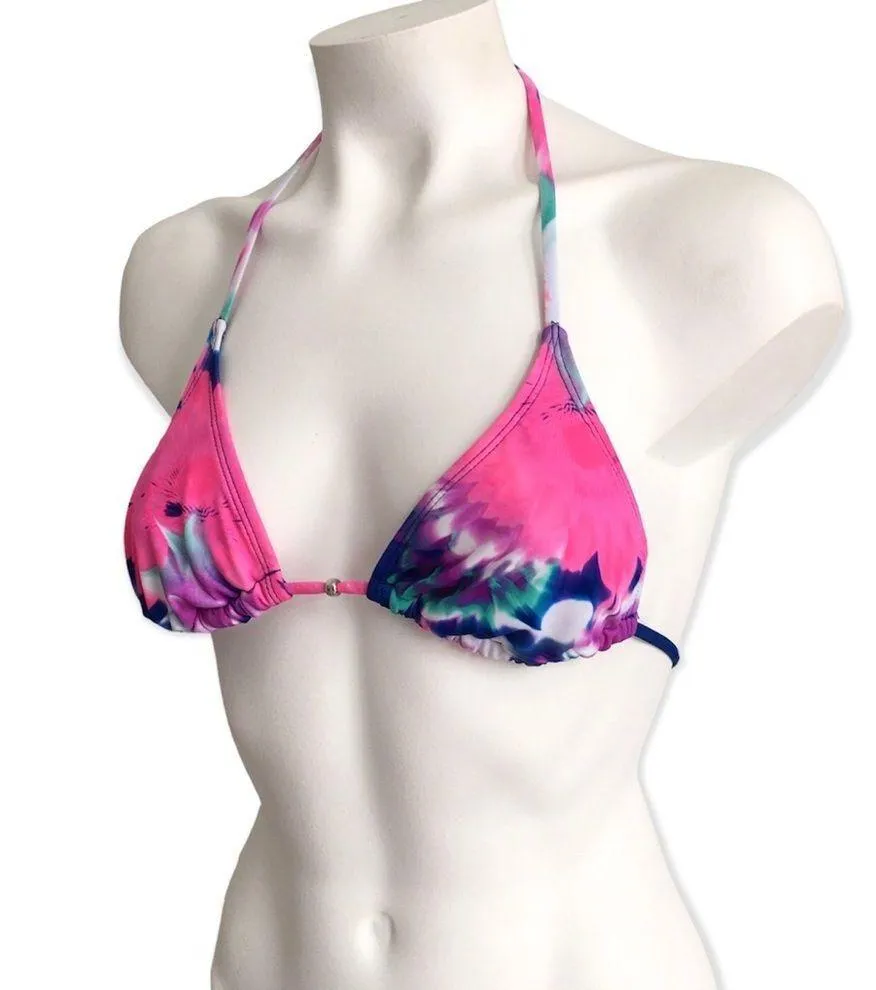🔃Tie Dye Print String Bikini Swimsuit Top Pink Size XS - Image 2