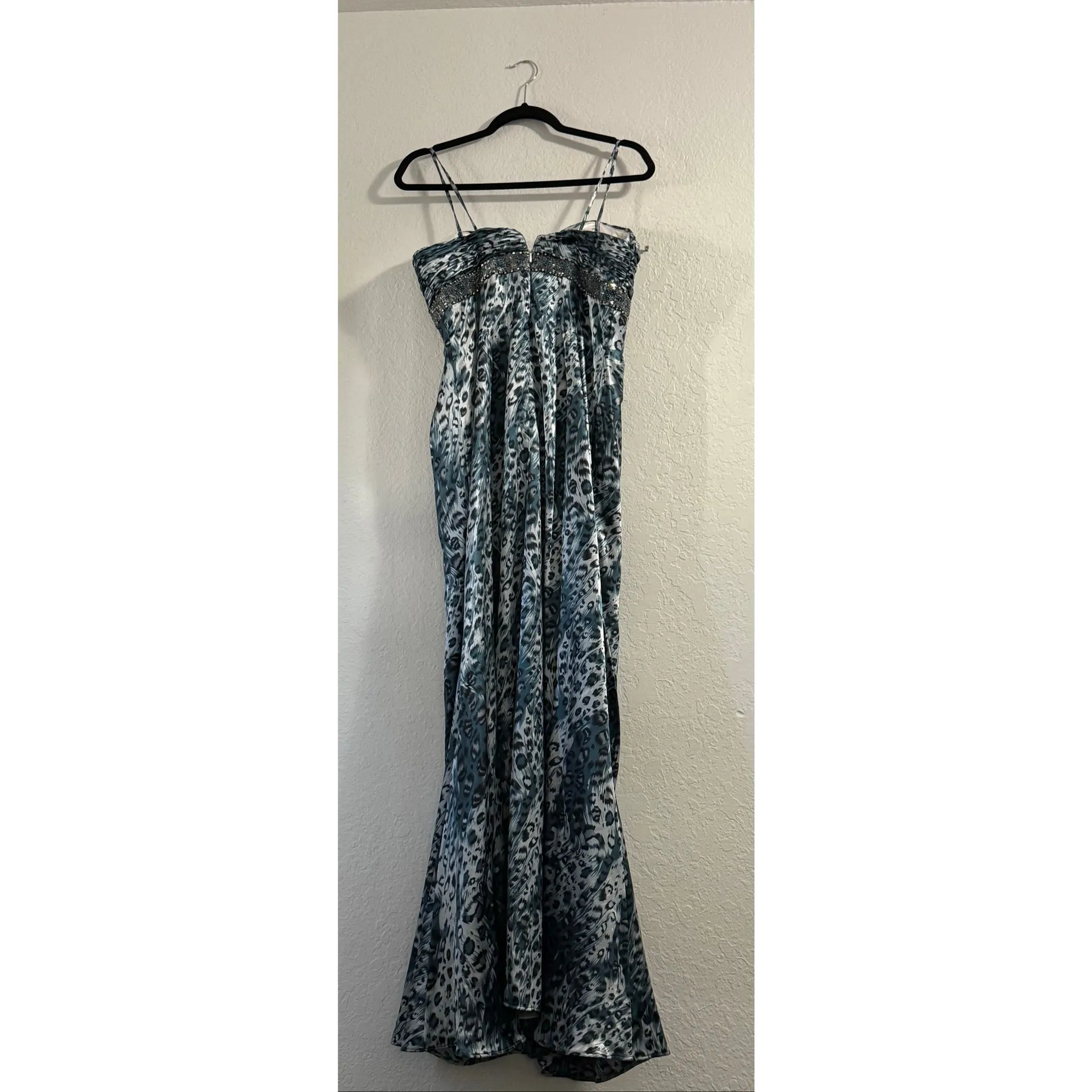 Tiffany Designs Beaded Long Satin Dress. Size 14 holiday cocktail mermaid - Image 5