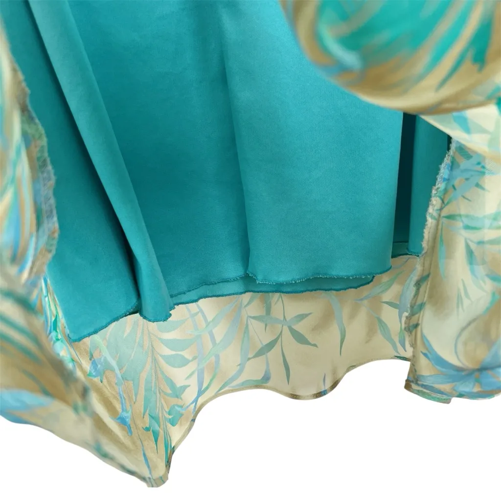 Vintage Alyn Paige Tropical Floral Print V-Neck Dress 5/6 Made in USA - Image 5