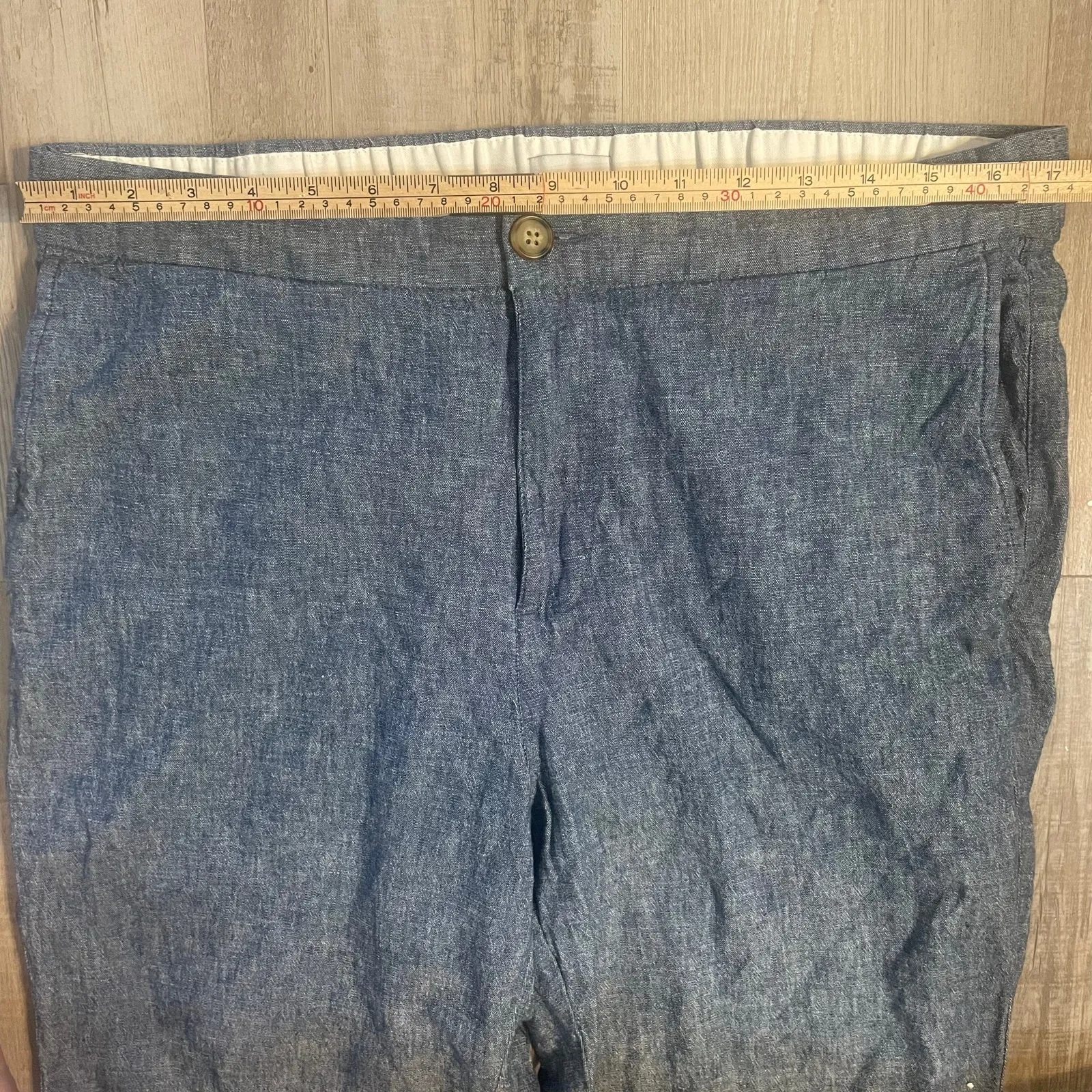Old Navy Slim Built-In Flex Linen-Blend Interior Drawstring Pants size L - Image 5