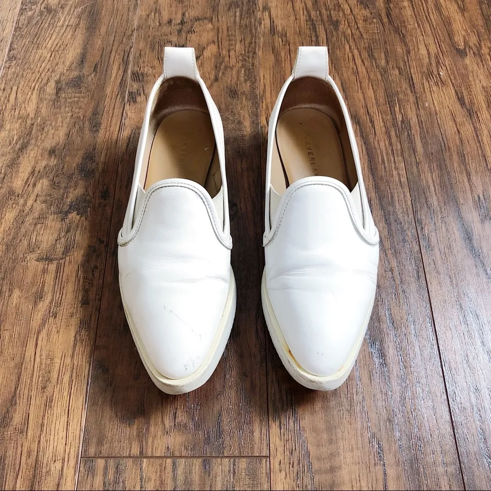 Everlane • The Leather Street Shoe white sneaker loafer slip on pointed toe flat - Image 3