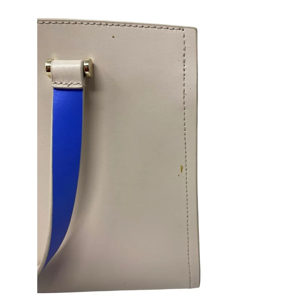 Kate Spade Arbour Hill Kyra Tote Bag Pumice & Adventure Blue Leather Shoulder - Image 3