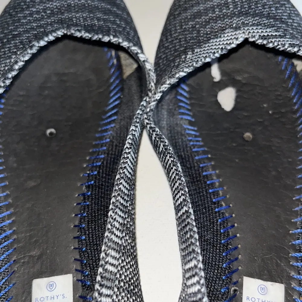 Rothy’s Birdseye Round Toe Flat Marled Black / Grey - Image 8