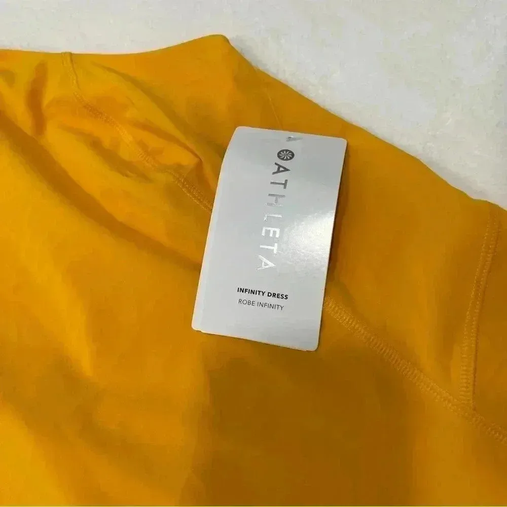 ATHLETA Gold Yellow Robe Infinity Stretch Built In Shorts Casual Dress L… - Image 5
