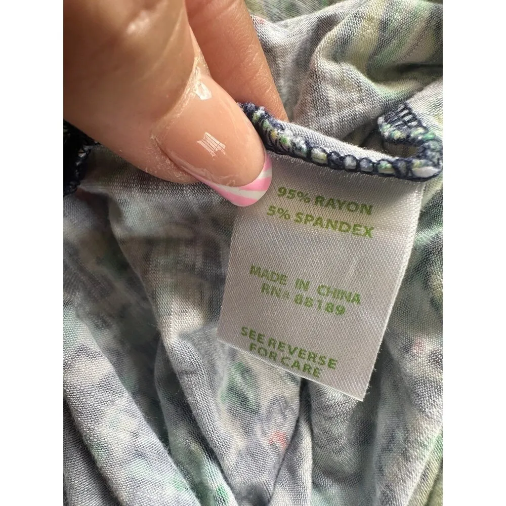 Lilly Pulitzer Surplice Raina Navy Escape Artist Side Slit Maxi Dress XS - Image 8