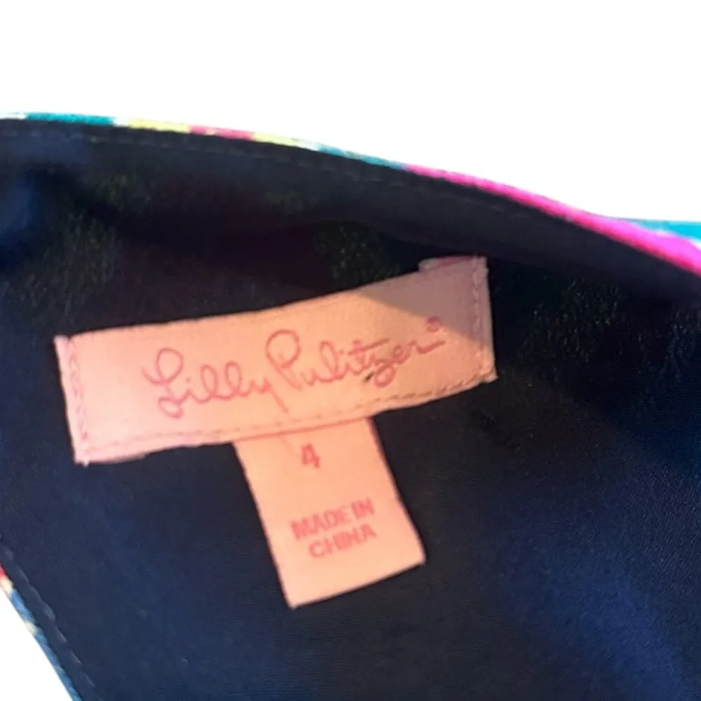 Lilly Pulitzer Sherlyn Chevron Print Dress Sleeveless Open Back Size 4 Women's - Image 12