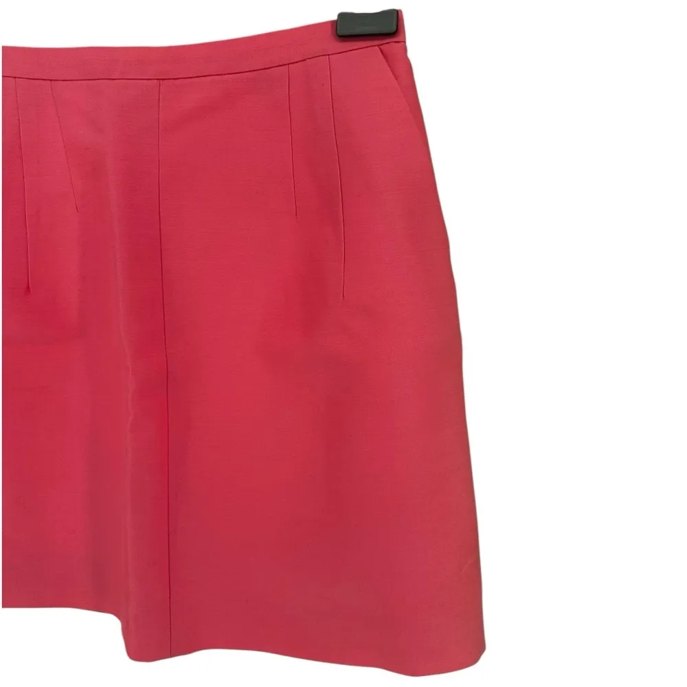 J Crew Collection Silk Wool Coral Pencil Skirt size 6 Lined - Image 3