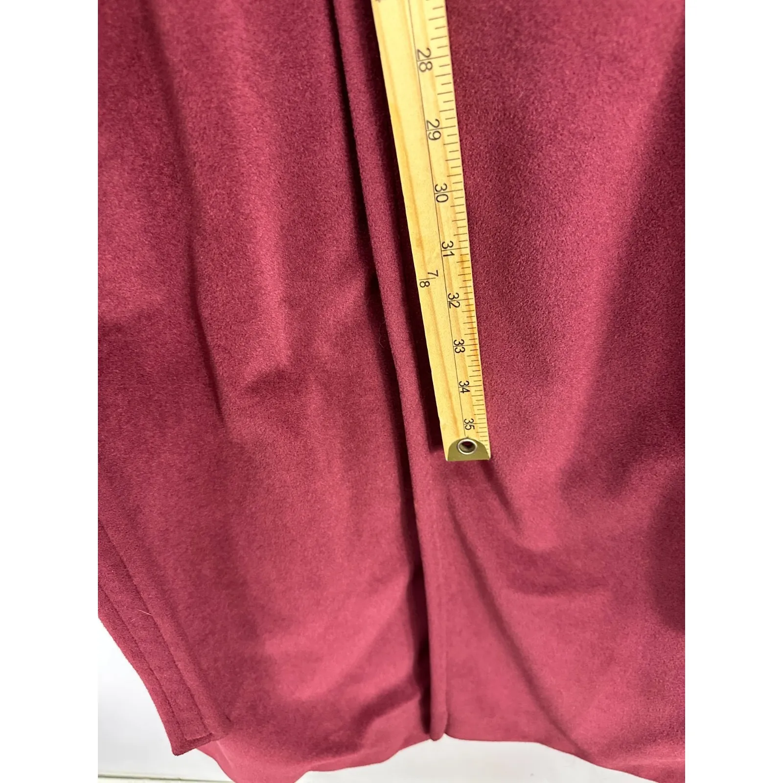 Vtg 70s Union Made Belted Trench Coat Womens Large Brushed Boho Glam Whimsigoth Red Size M - Image 6