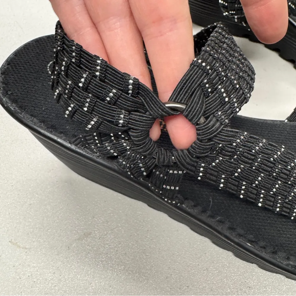 Bernie Mev Black Strappy Platform Wedge Sandals Womens 10.5 Beachy Casual Shoes - Image 7