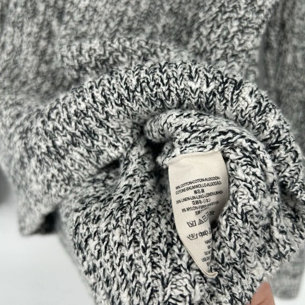 Free People Electric City Sweater Marled Black Pullover Knit Crew Neck Size M - Image 11