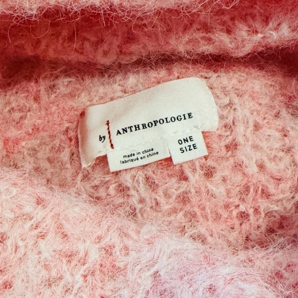 ANTHROPOLOGIE Funnel Neck Oversized Poncho Pink Rose Size OS NEW - Image 9