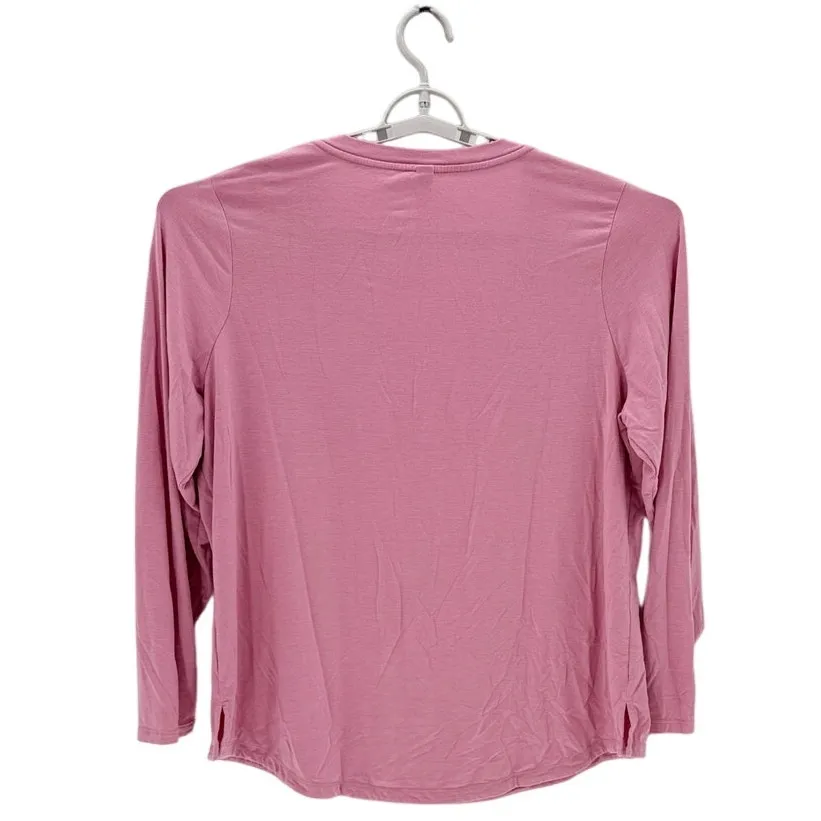 Athleta Essential V-Neck long-sleeve top in dusty rose pink size 1X Jersey - Image 2