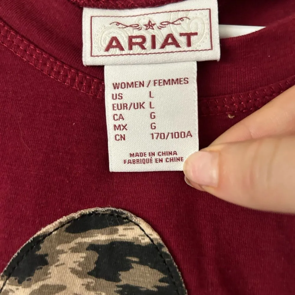 Ariat Ladies Jungle Queen Red Long Sleeve Top Size Size Large Soft Comfort - Image 9