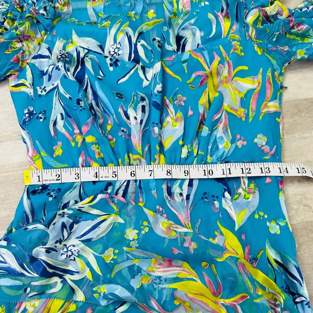 Tanya Taylor Cosette Floral Ruffle Silk-Blend A-Line Handkerchief Dress size 4 - Image 8