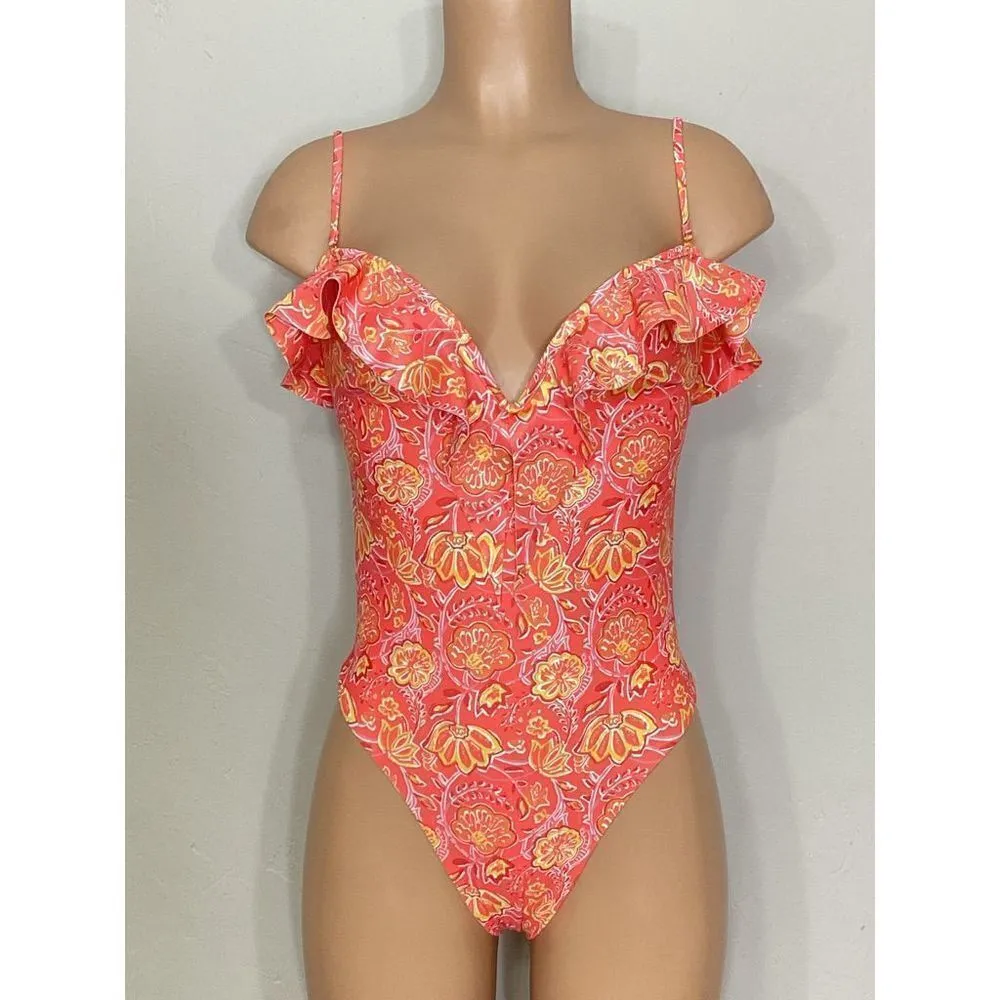 New. Ramy Brook floral one piece swimsuit. Normally $258 - Image 4
