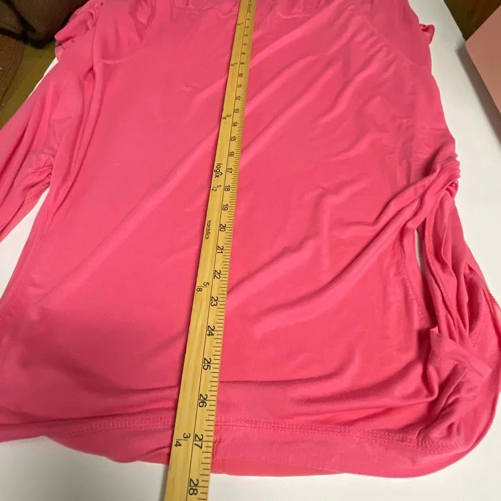 LOGO Lori Goldstein size L Cardigan vest silky crepe flowy high low - Image 7