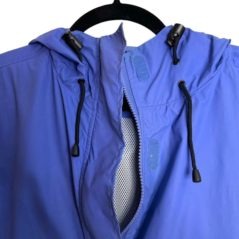 Lands’ End Hooded Mesh Lined Blue Rain Jacket Sz Medium - Image 10