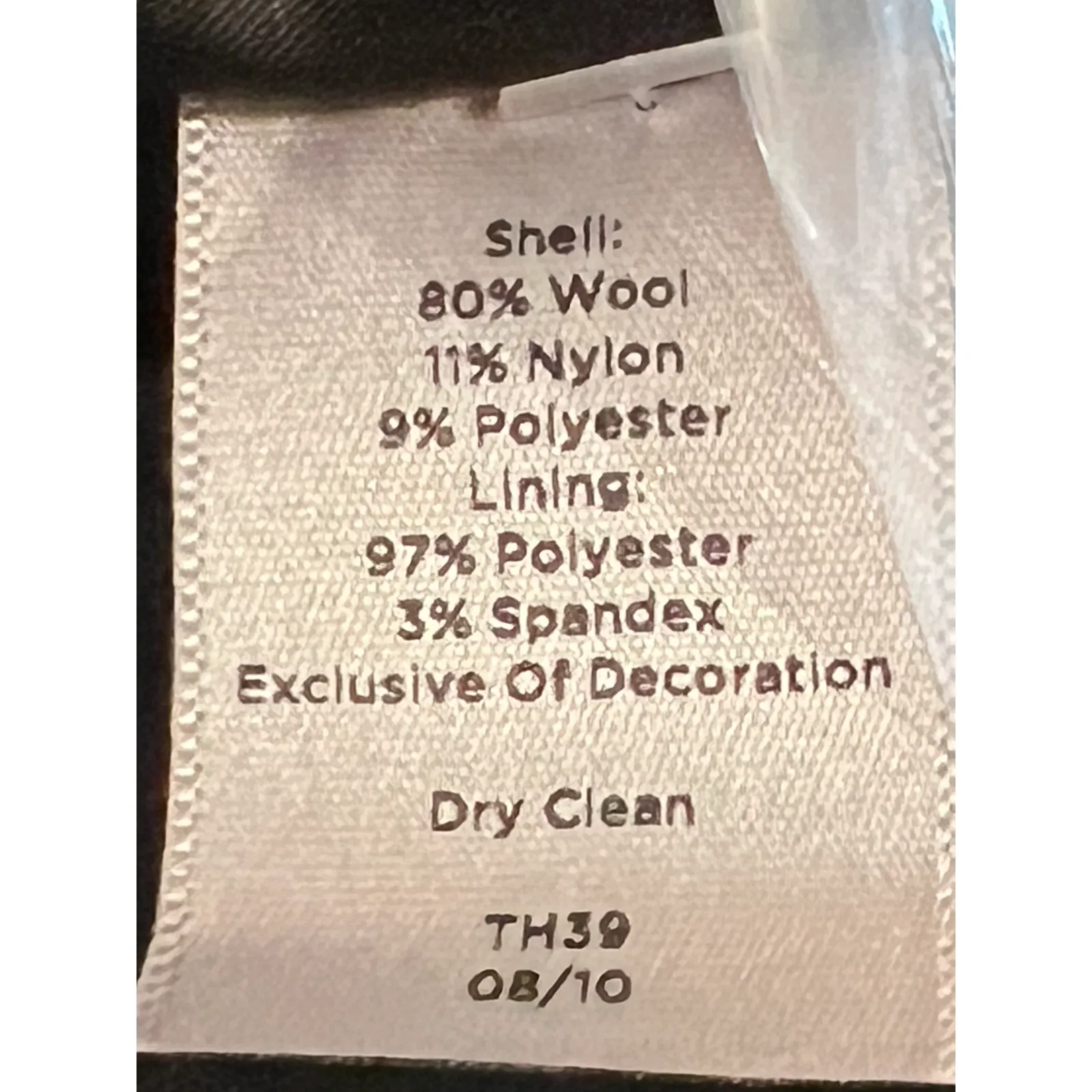 Talbots Grace Fit Sweater Size 10P Black Silver Wool Lined Ruffled Trim NWT - Image 9